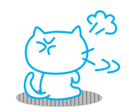 Everyday of cute white cat sticker #2845002