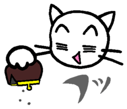 Every day of a white cat sticker #2845659