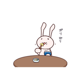 Sticker of a rabbit loving rice sticker #2847610
