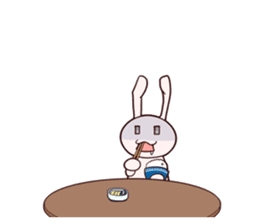 Sticker of a rabbit loving rice sticker #2847611