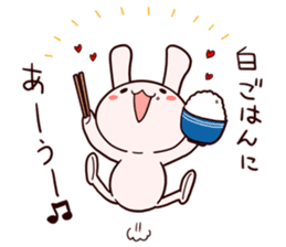 Sticker of a rabbit loving rice sticker #2847614