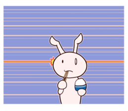 Sticker of a rabbit loving rice sticker #2847619