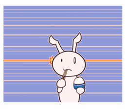 Sticker of a rabbit loving rice sticker #2847619