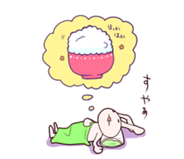 Sticker of a rabbit loving rice sticker #2847637