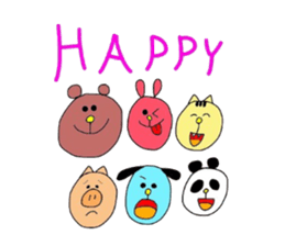 Cute and Happy Animals sticker #2848322