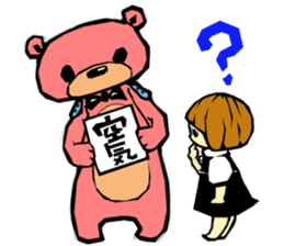 pink bear and a girl's sticker #2850364