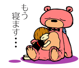 pink bear and a girl's sticker #2850370