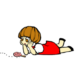 pink bear and a girl's sticker #2850385