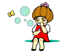 pink bear and a girl's sticker #2850396