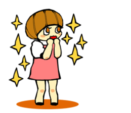 pink bear and a girl's sticker #2850399