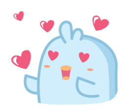 Chiketori little blue chicks sticker #2851335