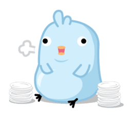 Chiketori little blue chicks sticker #2851344