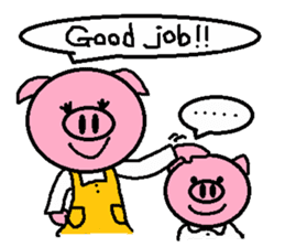 Ton-kun mom. English edition. sticker #2852451