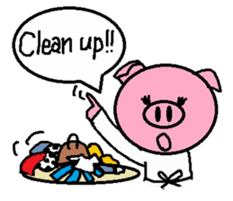 Ton-kun mom. English edition. sticker #2852454