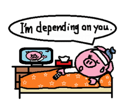 Ton-kun mom. English edition. sticker #2852480