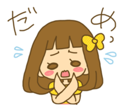 The Girl wears her hair in bangs. Love sticker #2853468