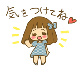 The Girl wears her hair in bangs. Love sticker #2853479