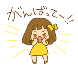 The Girl wears her hair in bangs. Love sticker #2853480