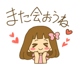 The Girl wears her hair in bangs. Love sticker #2853482