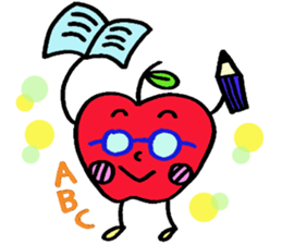 Cheerful Ms.apple sticker #2856153