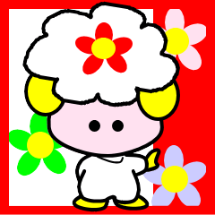 Kawaii sheep of 4 animals