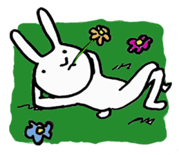 slow life rabbit sticker #2858959
