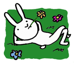 slow life rabbit sticker #2858959
