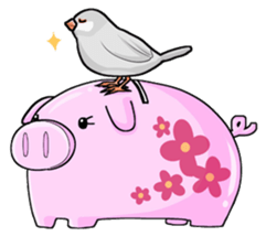 Cute Java sparrow stamp sticker #2862299