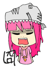 TyrannosaurusGirl doesn't take off hat 2 sticker #2865484