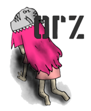 TyrannosaurusGirl doesn't take off hat 2 sticker #2865487