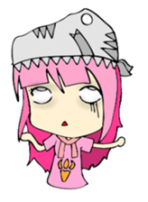 TyrannosaurusGirl doesn't take off hat 2 sticker #2865494