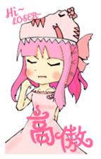 TyrannosaurusGirl doesn't take off hat 2 sticker #2865496