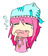 TyrannosaurusGirl doesn't take off hat 2 sticker #2865499