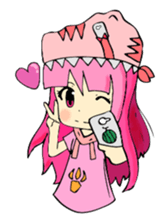 TyrannosaurusGirl doesn't take off hat 2 sticker #2865505