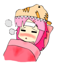 TyrannosaurusGirl doesn't take off hat 2 sticker #2865513