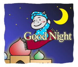 Hippopotamus to fly out into the world sticker #2867883