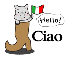 Hippopotamus to fly out into the world sticker #2867910