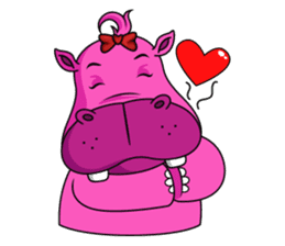 Pinky Hippo - too cute - (EN) sticker #2871296