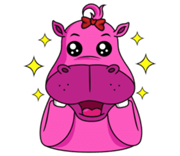 Pinky Hippo - too cute - (EN) sticker #2871297