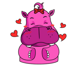 Pinky Hippo - too cute - (EN) sticker #2871304