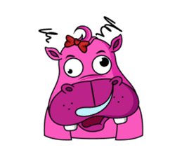 Pinky Hippo - too cute - (EN) sticker #2871306