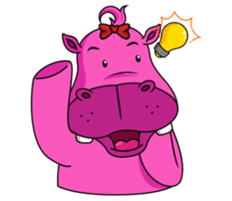 Pinky Hippo - too cute - (EN) sticker #2871308