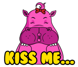 Pinky Hippo - too cute - (EN) sticker #2871310