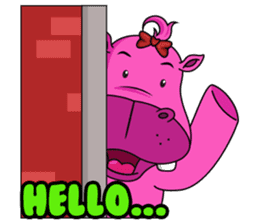 Pinky Hippo - too cute - (EN) sticker #2871311