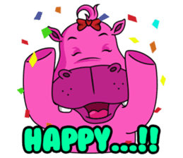 Pinky Hippo - too cute - (EN) sticker #2871314