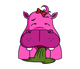 Pinky Hippo - too cute - (EN) sticker #2871315