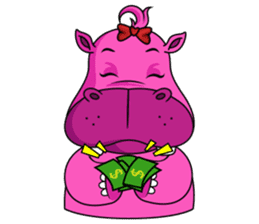 Pinky Hippo - too cute - (EN) sticker #2871319