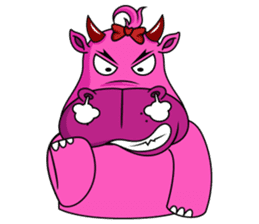 Pinky Hippo - too cute - (EN) sticker #2871320