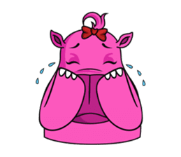 Pinky Hippo - too cute - (EN) sticker #2871322