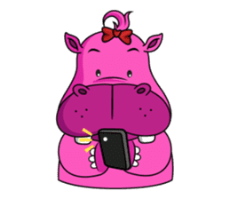 Pinky Hippo - too cute - (EN) sticker #2871326